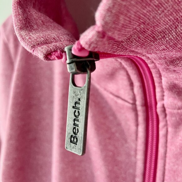 BENCH Pink Zip Up Sweatshirt with Sleeve Logo - Size M - Picture 4 of 8